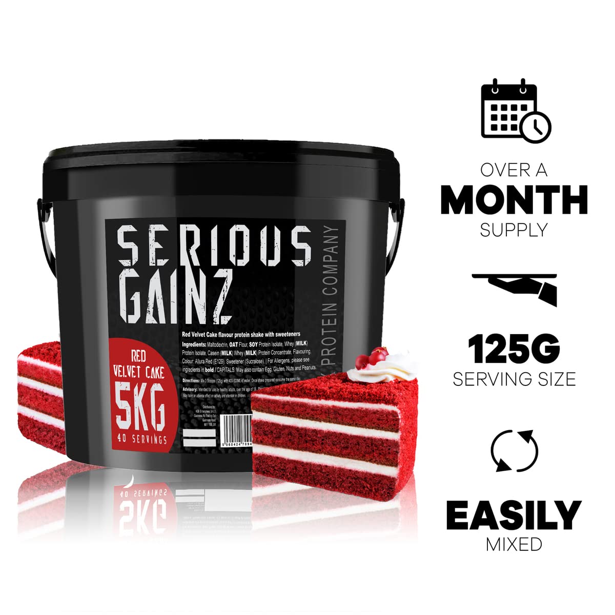 The Bulk Protein Company, SERIOUS GAINZ - Whey Protein Powder - Weight Gain, Mass Gainer - 30g Protein Powders (Strawberry, 5kg)