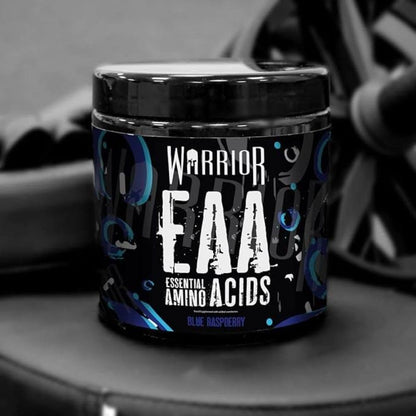 Warrior EAA - Essential Amino Acids - 360g - Provides Exceptional Support for Recovery & Muscle Soreness - Formula Includes Cyclic Dextrin, Taurine and More, Blue Raspberry