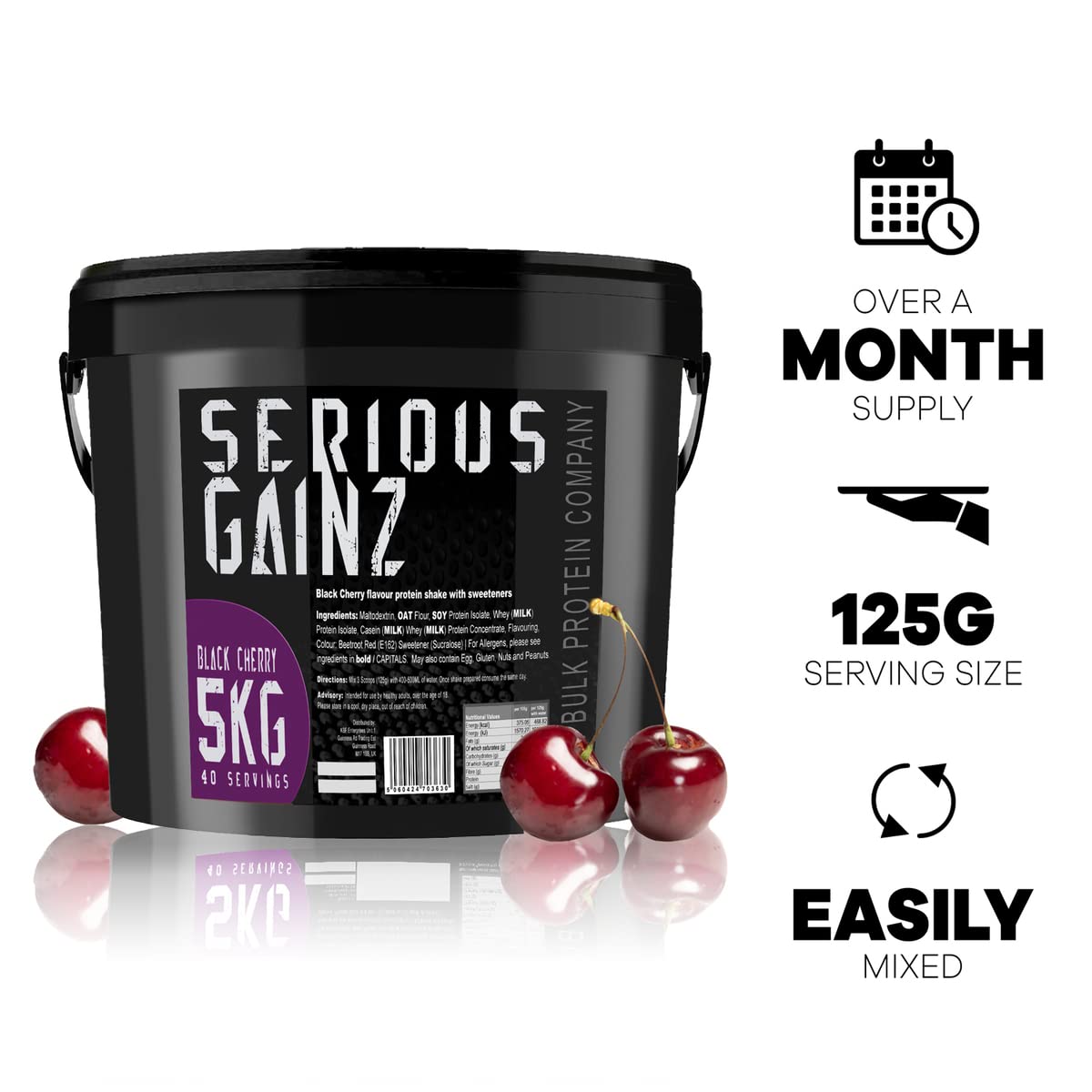 The Bulk Protein Company, SERIOUS GAINZ - Whey Protein Powder - Weight Gain, Mass Gainer - 30g Protein Powders (Strawberry, 5kg)