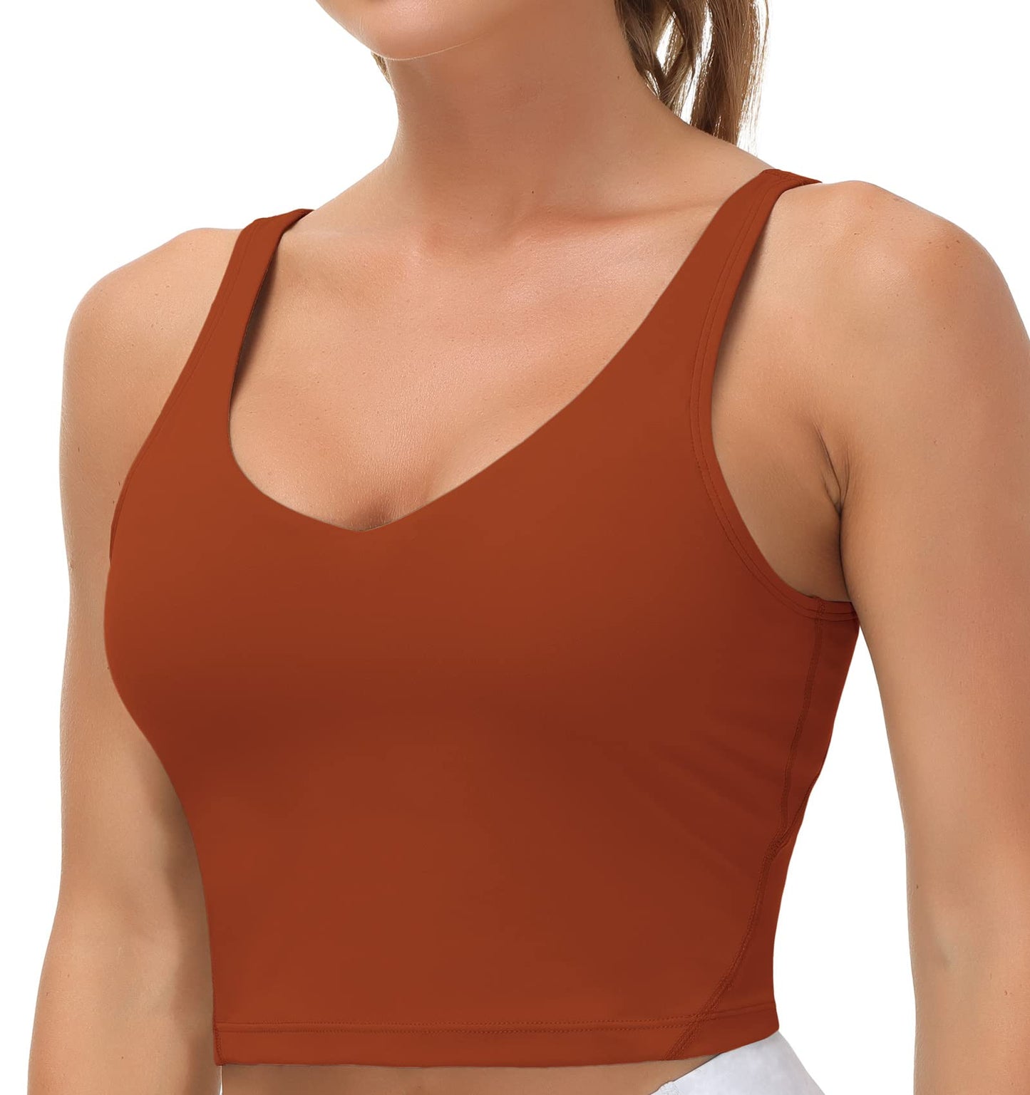 THE GYM PEOPLE Womens' Sports Bra Longline Wirefree Padded with Medium Support