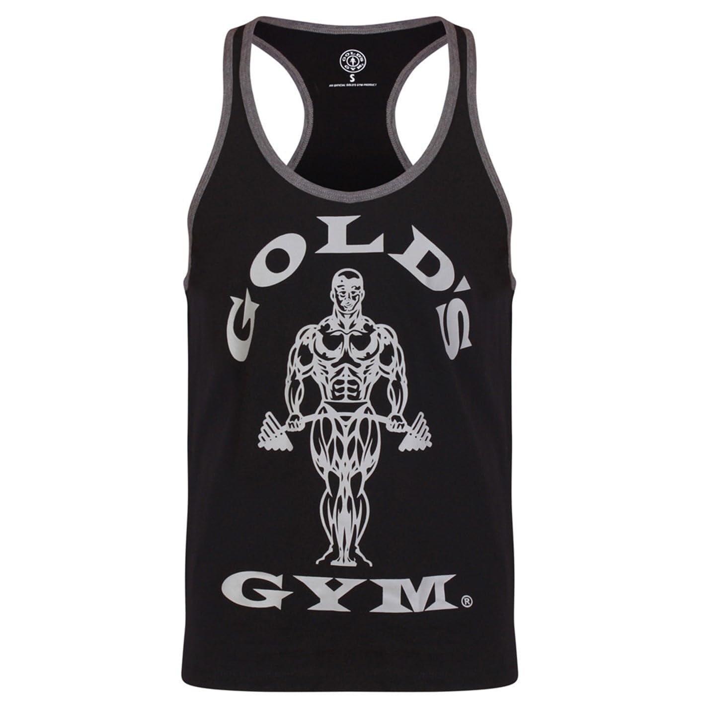 Gold's Gym GGVST004 Men's Training Sports Fitness Tank Top Muscle Joe Contrast Stringer Vest