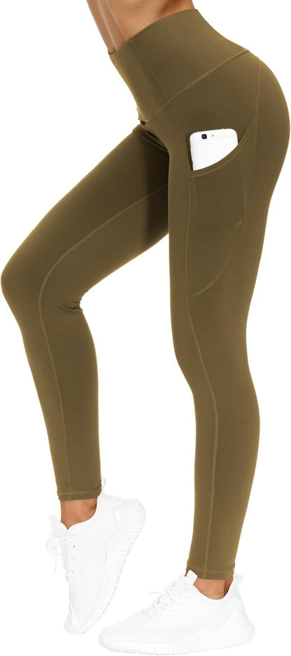THE GYM PEOPLE Thick High Waist Yoga Pants with Pockets