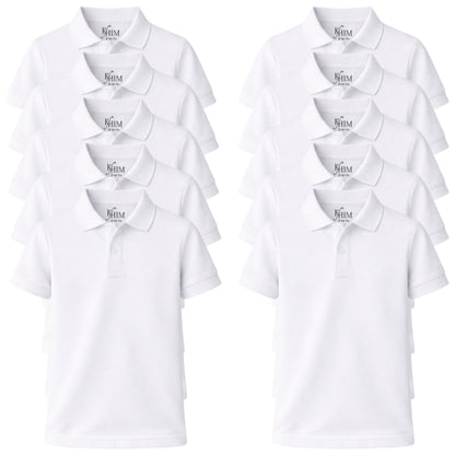 KHIM Unisex Polo Short Sleeve Polycotton Boys Girls School Uniform Plain Half Sleeve Shirts Sports Wear Indoor Outdoor