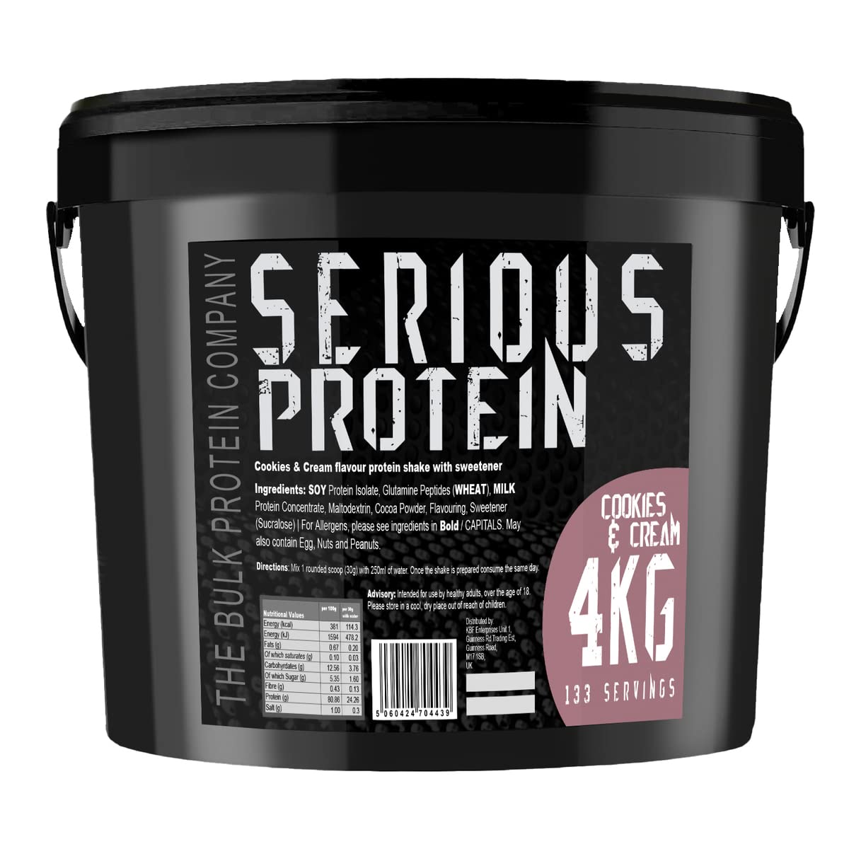 SERIOUS PROTEIN – Protein Powder – 4kg – Low Carb – Supports Lean Muscle Growth – Recovery Supplement - The Bulk Protein Company - 133 Servings (Salted Caramel)