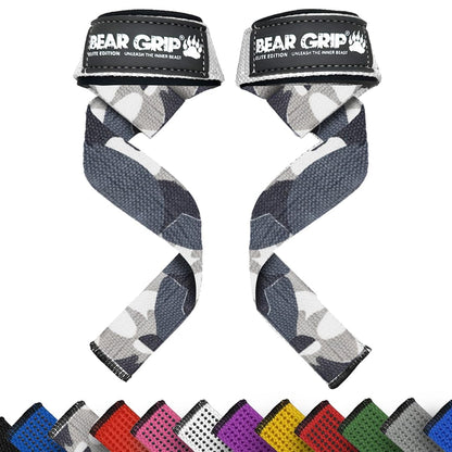 BEAR GRIP Straps - Premium Neoprene Padded Heavy Duty Double Stitched Weight Lifting Gym Straps