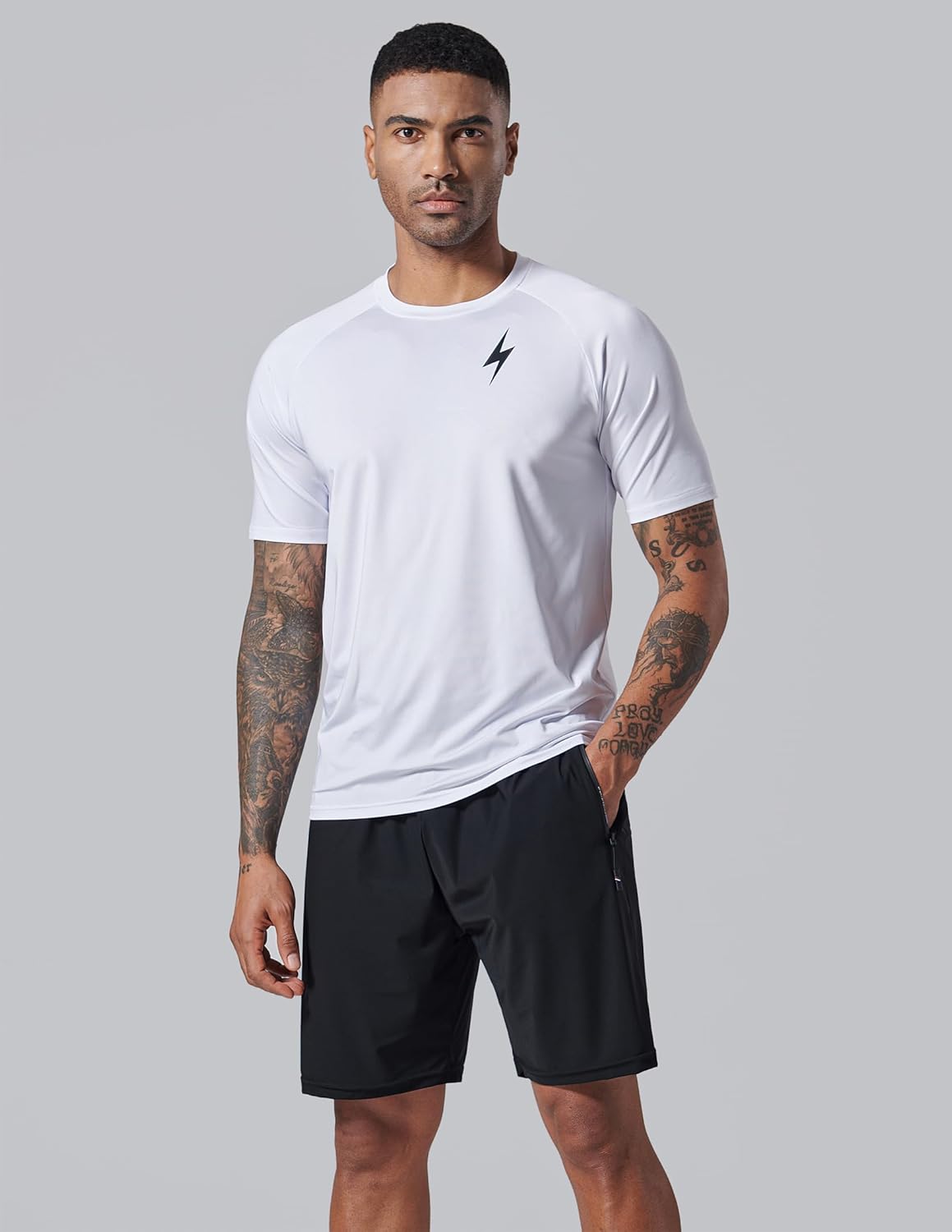 Liberty Imports 5 Pack Men’s Active Quick Dry Crew Neck T Shirts | Athletic Running Gym Workout Short Sleeve Tee Tops Bulk