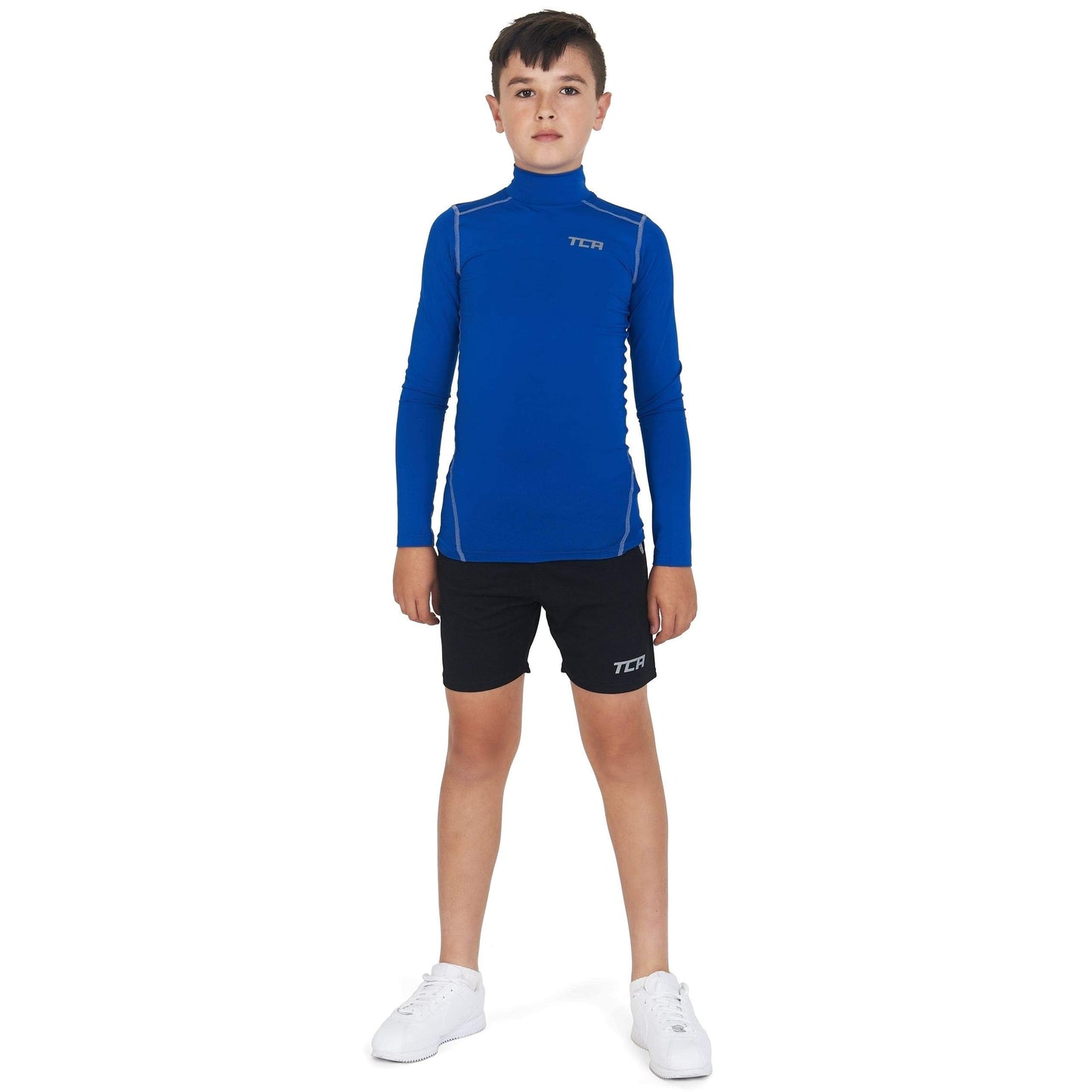 TCA Boys' Pro Performance Compression Base Layer Long Sleeve Top - Mock Neck