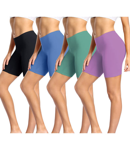 wirarpa Ladies Anti Chafing Shorts Womens Boxers Underwear Cotton Cycling Shorts Leggings for Under Dresses 4 Pack