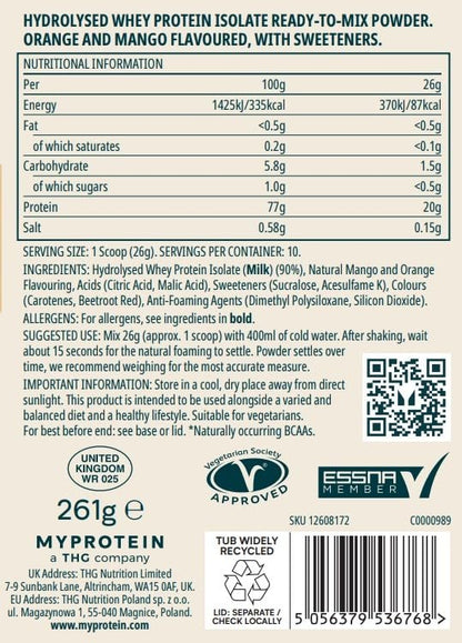 Myprotein Clear Whey Isolate Protein Powder