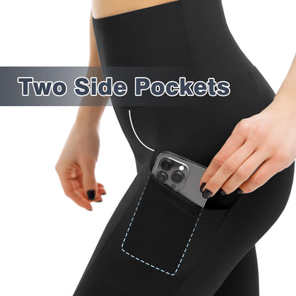 Leafigure 2-Pack High Waist Gym Leggings with Pockets for Women
