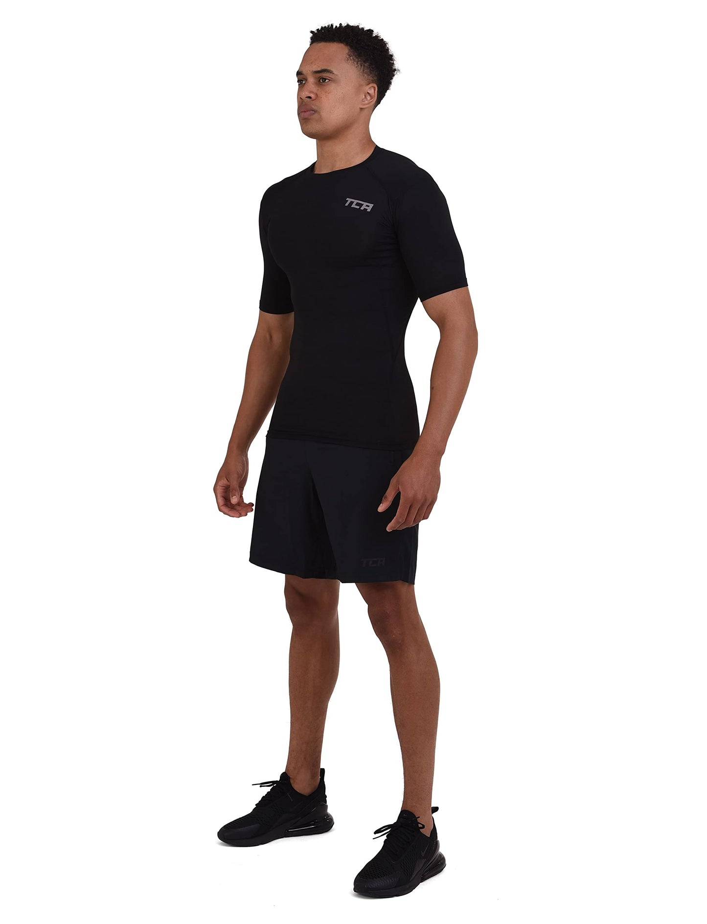 TCA Men's and Boys' HyperFusion Compression Base Layer Top Short Sleeve Under Shirt