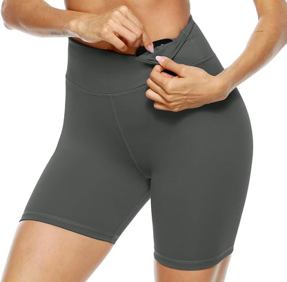 PERSIT High Waisted Women's Yoga Shorts with Pocket