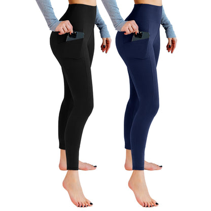 Leafigure 2-Pack High Waist Gym Leggings with Pockets for Women