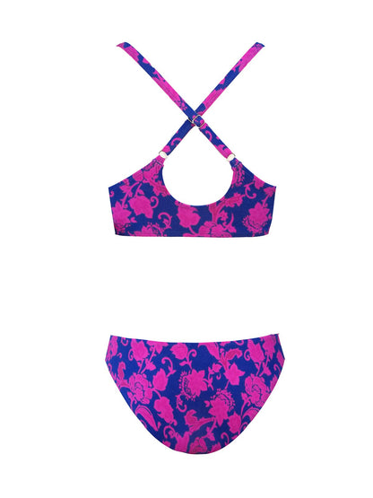 CUPSHE Women's Leaf Print Knot Adjustable Bikini Sets Two Piece Bathing Suit