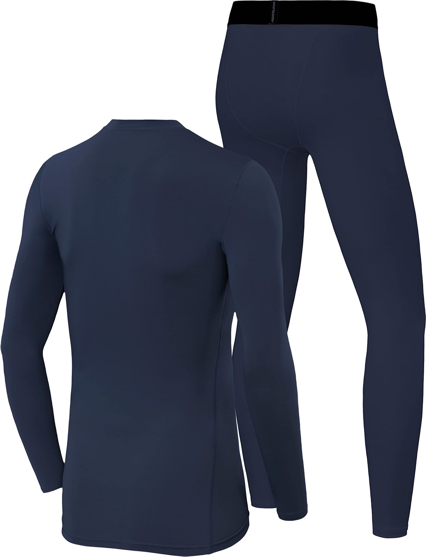 PowerLayer Skins for Boys Kids Base Layer Thermal Long Sleeve Top & Tights Football Compression Set