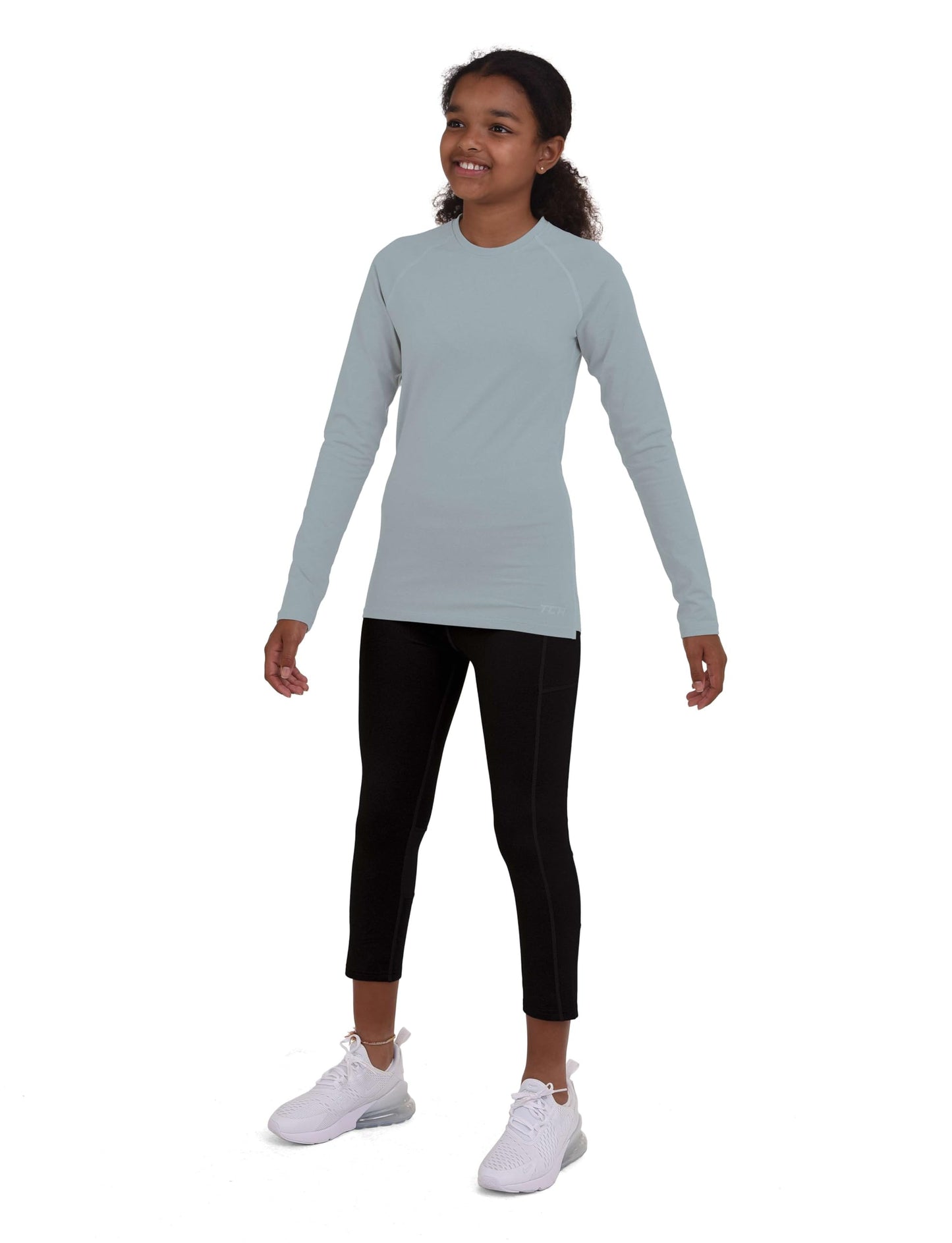 TCA Girls' SuperThermal Long Sleeve Performance Base Layer Running Training Top