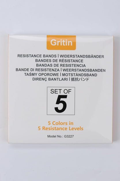 Resistance Bands, Set of 5 Skin-Friendly Resistance  Loop Bands