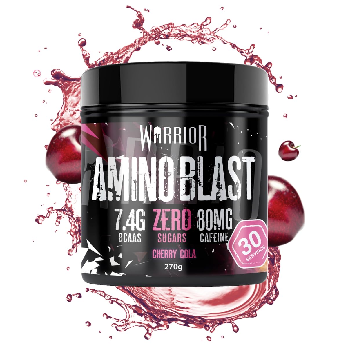 Warrior Amino Blast 270g – BCAA Powder – Branched Chain Amino Acids Supplement, Intra Workout & Recovery, Energy Drink – 30 Servings (Strawberry Kiwi)