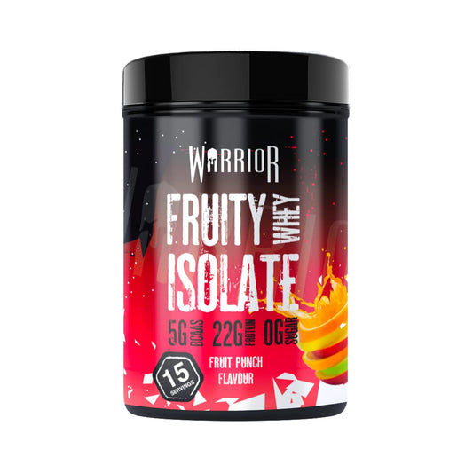 Warrior Fruity Clear Whey Isolate – Rapid Digesting Protein Powder – Refreshingly Fruit Flavoured Shakes – Easy to Drink & Consume Post Workout, Low Sugar, 15 Servings (Fruit Punch, 375g)