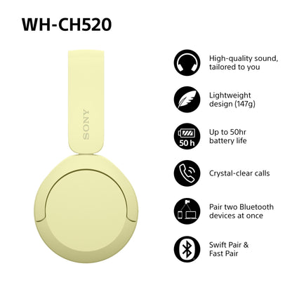 Sony WH-CH520 Wireless Bluetooth On-Ear Headphones