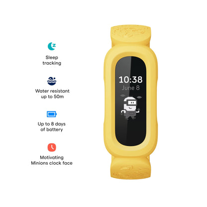 Fitbit Ace 3 Activity Tracker for Kids with Animated Clock Faces, Up to 8 days battery life & water resistant up to 50 m