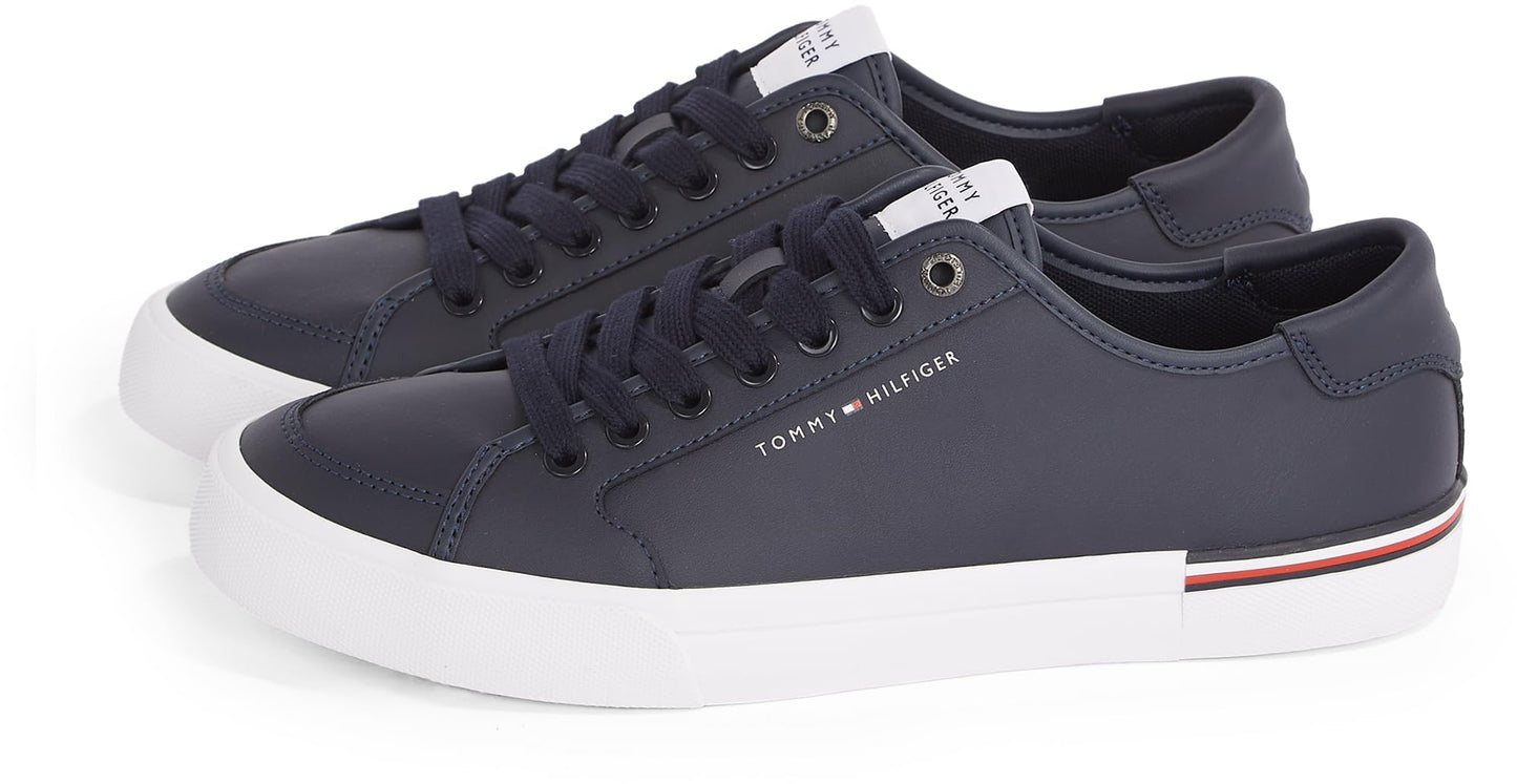Tommy Hilfiger Men’s Core Corporate Leather Low Top Vulcanised Trainers
