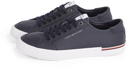 Tommy Hilfiger Men’s Core Corporate Leather Low Top Vulcanised Trainers