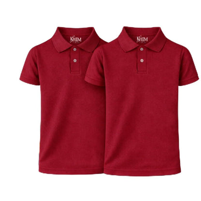 KHIM Unisex Polo Short Sleeve Polycotton Boys Girls School Uniform Plain Half Sleeve Shirts Sports Wear Indoor Outdoor
