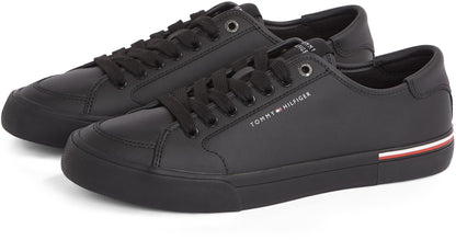 Tommy Hilfiger Men’s Core Corporate Leather Low Top Vulcanised Trainers