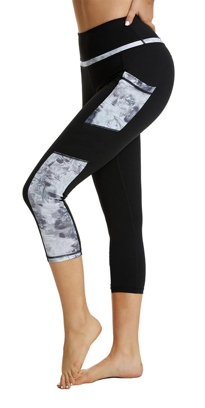 Sugar Pocket Gym Leggings for Women,Yoga Pants for Women Capri Workout Sport Exercise Cycling Leggings with Pockets