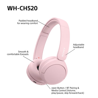 Sony WH-CH520 Wireless Bluetooth On-Ear Headphones