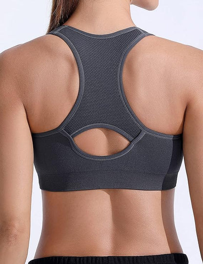 FITTIN Racerback Sports Bra for Women- Padded Seamless Activewear Bras for Yoga Gym Workout Fitness