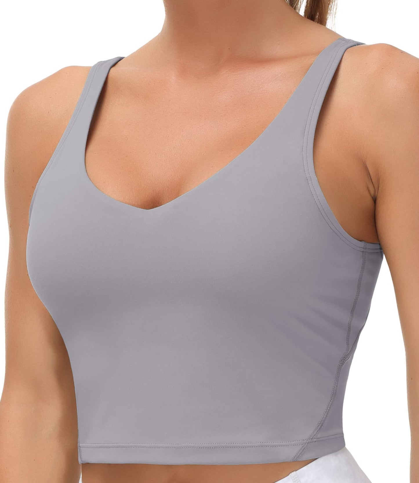 THE GYM PEOPLE Womens' Sports Bra Longline Wirefree Padded with Medium Support