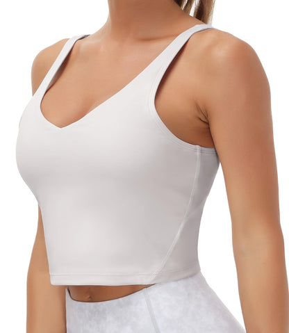 THE GYM PEOPLE Womens' Sports Bra Longline Wirefree Padded with Medium Support