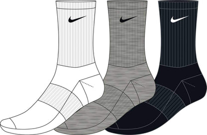 NIKE Unisex U Nk Everyday Cush Crew 3pr Socks