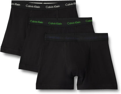 Calvin Klein Men’s 3 Pack Trunks with Logo Waistband