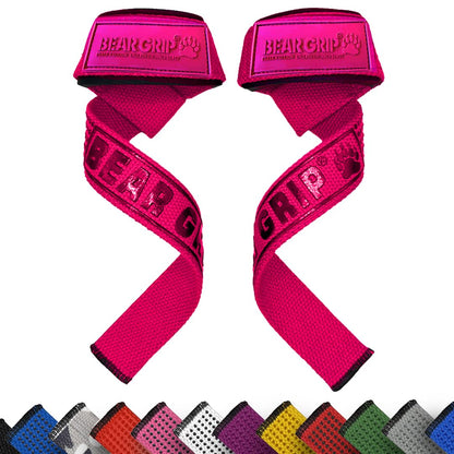 BEAR GRIP Straps - Premium Neoprene Padded Heavy Duty Double Stitched Weight Lifting Gym Straps