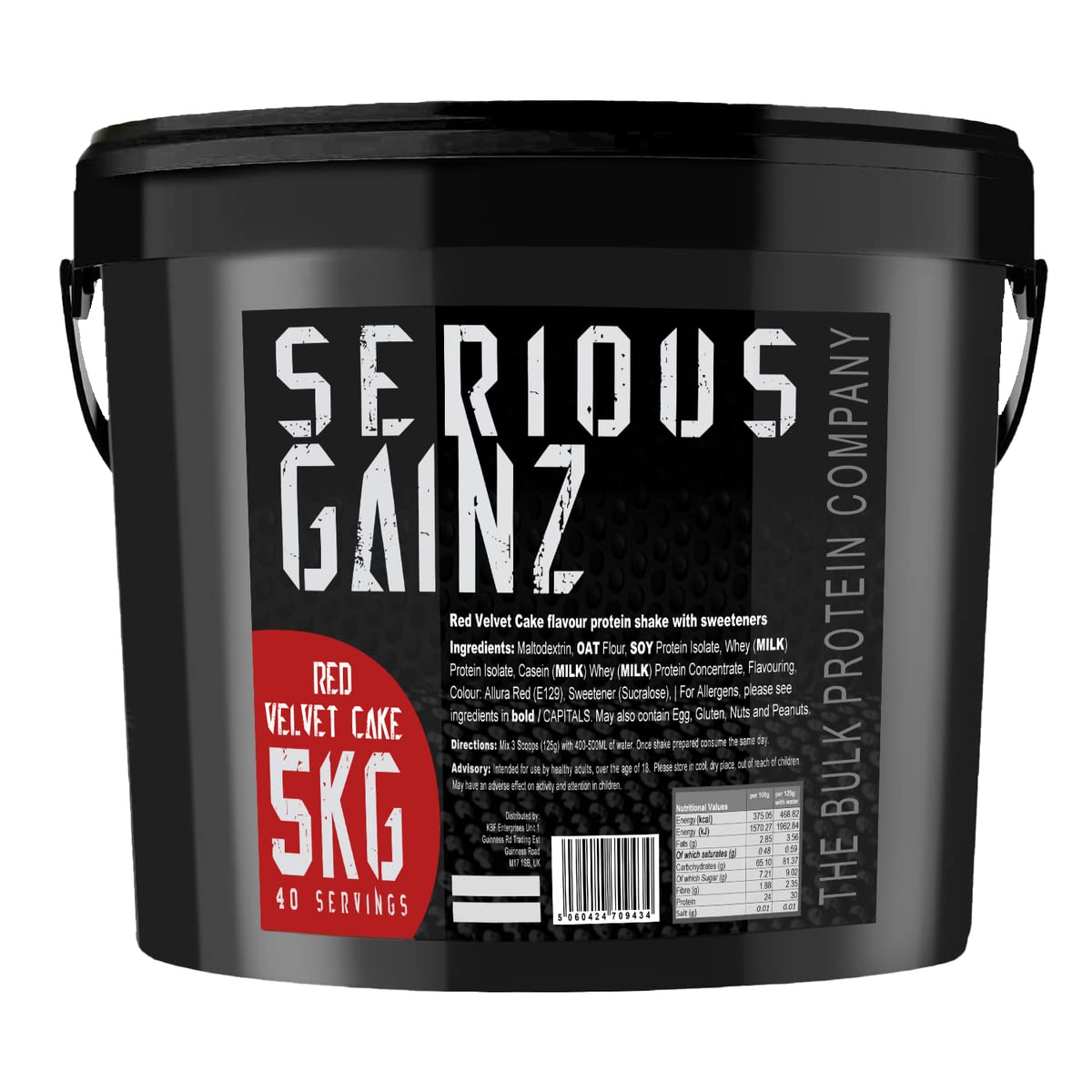 The Bulk Protein Company, SERIOUS GAINZ - Whey Protein Powder - Weight Gain, Mass Gainer - 30g Protein Powders (Strawberry, 5kg)