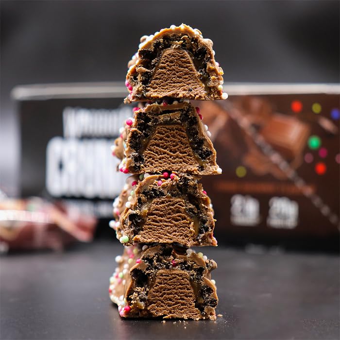 Warrior Crunch - High Protein Bars - 20g Protein Each Bar - Low Carb, Low Sugar Snack - 12 Pack x 64g (Variety Pack)