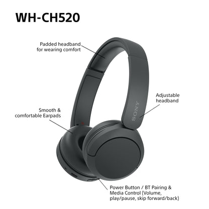 Sony WH-CH520 Wireless Bluetooth On-Ear Headphones