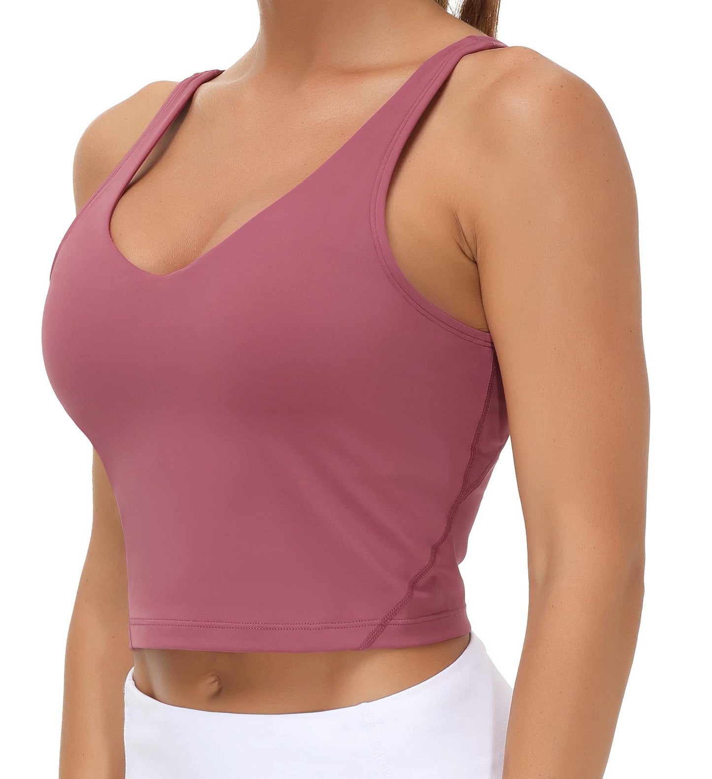 THE GYM PEOPLE Womens' Sports Bra Longline Wirefree Padded with Medium Support