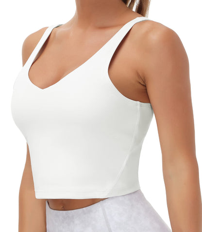 THE GYM PEOPLE Womens' Sports Bra Longline Wirefree Padded with Medium Support