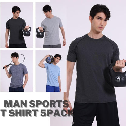 fovdtaa 5 Pack Mens Short Sleeve Crew Neck Gym T Shirt Workout Running Tops Mens Breathable Athletic Shirts Short Sleeve Sport Tops