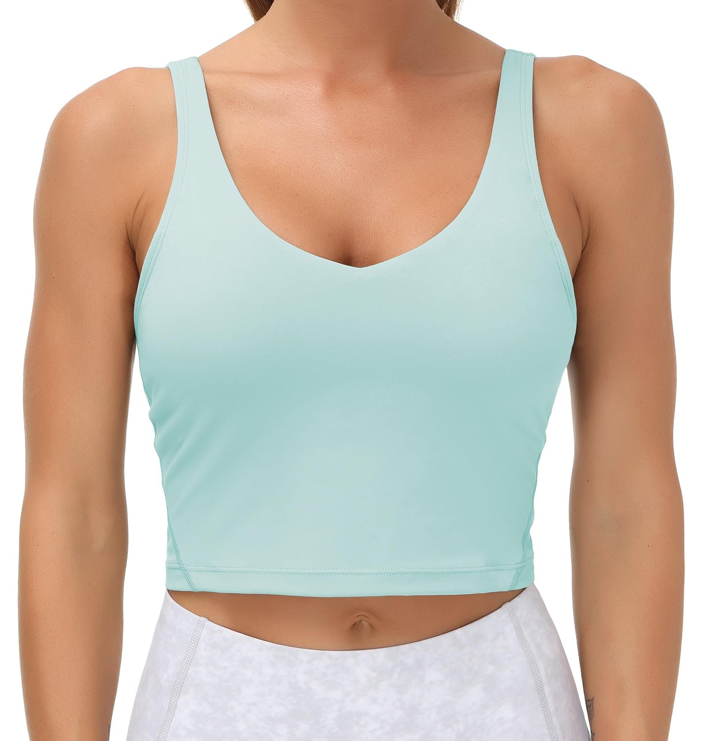 THE GYM PEOPLE Womens' Sports Bra Longline Wirefree Padded with Medium Support