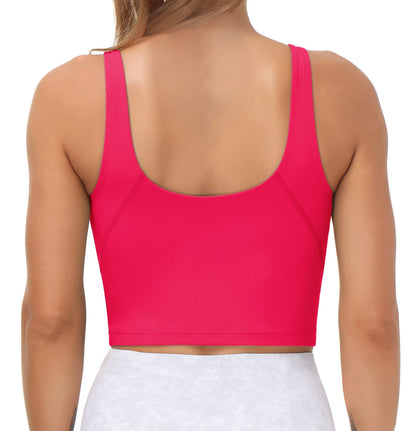 THE GYM PEOPLE Womens' Sports Bra Longline Wirefree Padded with Medium Support