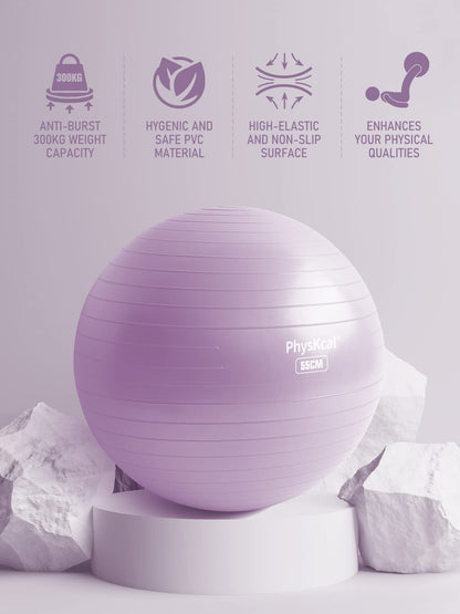 PhysKcal Gym Ball 55-85cm Exercise Swiss Ball