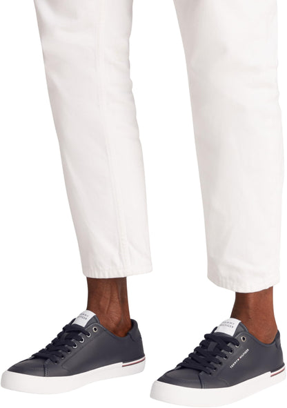 Tommy Hilfiger Men’s Core Corporate Leather Low Top Vulcanised Trainers