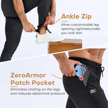 BROKIG Mens Zero Armor Gym Jogger Bottoms