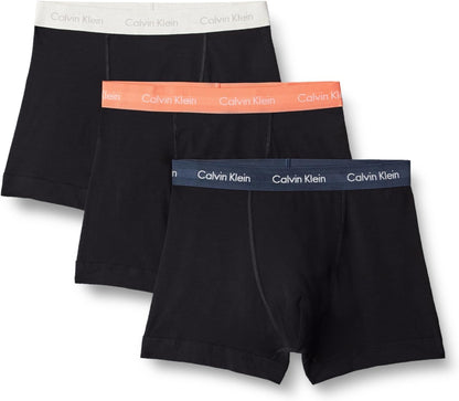 Calvin Klein Men’s 3 Pack Trunks with Logo Waistband