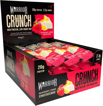 Warrior Crunch - High Protein Bars - 20g Protein Each Bar - Low Carb, Low Sugar Snack - 12 Pack x 64g (Variety Pack)